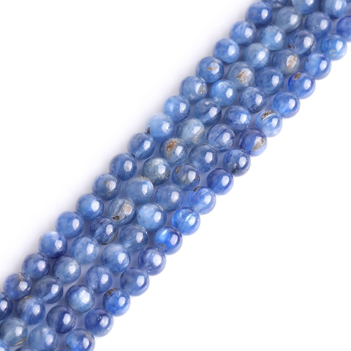 Sweet & Happy Girl's Store 6mm Round Gemstone Natural Kyanite Beads Strand 15 Inchjewellery Making Beads, 6mm Kyanite Agate Beads