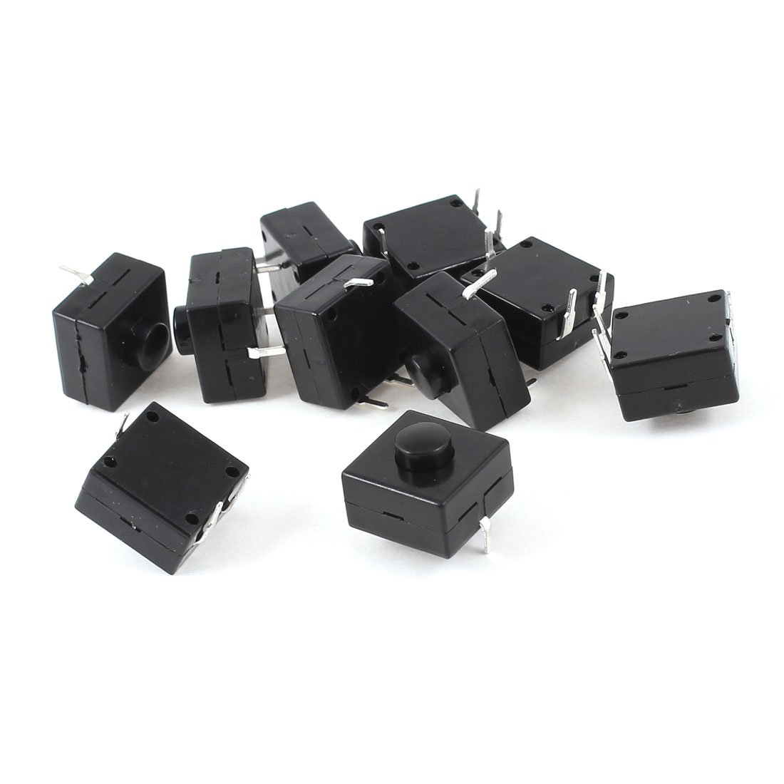 FIYA IIVVERR 10 Pcs 12x12x9mm 3 Poles PCB Momentary Tactile Tact Push Button Switch for Torch (10 Stücke 12x12x9mm 3 Pole PCB Momentary Taktile Takt Druckschalter für Taschenlampe