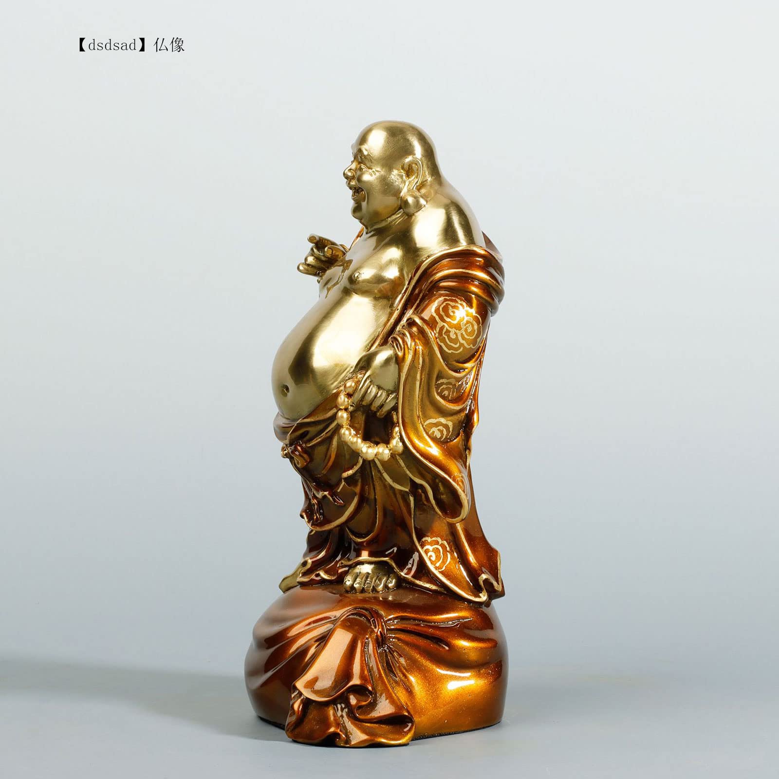 Amazon.co.jp: 布袋さんの置物 真鍮 銅製 布袋様 置物 金運 七福神の