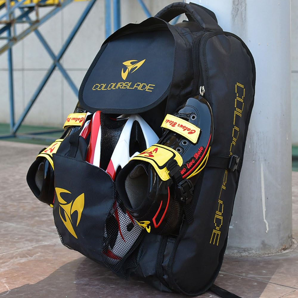 Skate Bag Sac à dos pour patins à roues alignées, sac de transport pour le rangement, facile à transporter et sports de plein air, Sacs Patins à roulettes pour Hommes, Femmes, Enfants, Grande capacité