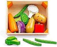 Vista 2 de Bigjigs Toys Caja de verduras de madera - Comida de juego y juguetes de rol