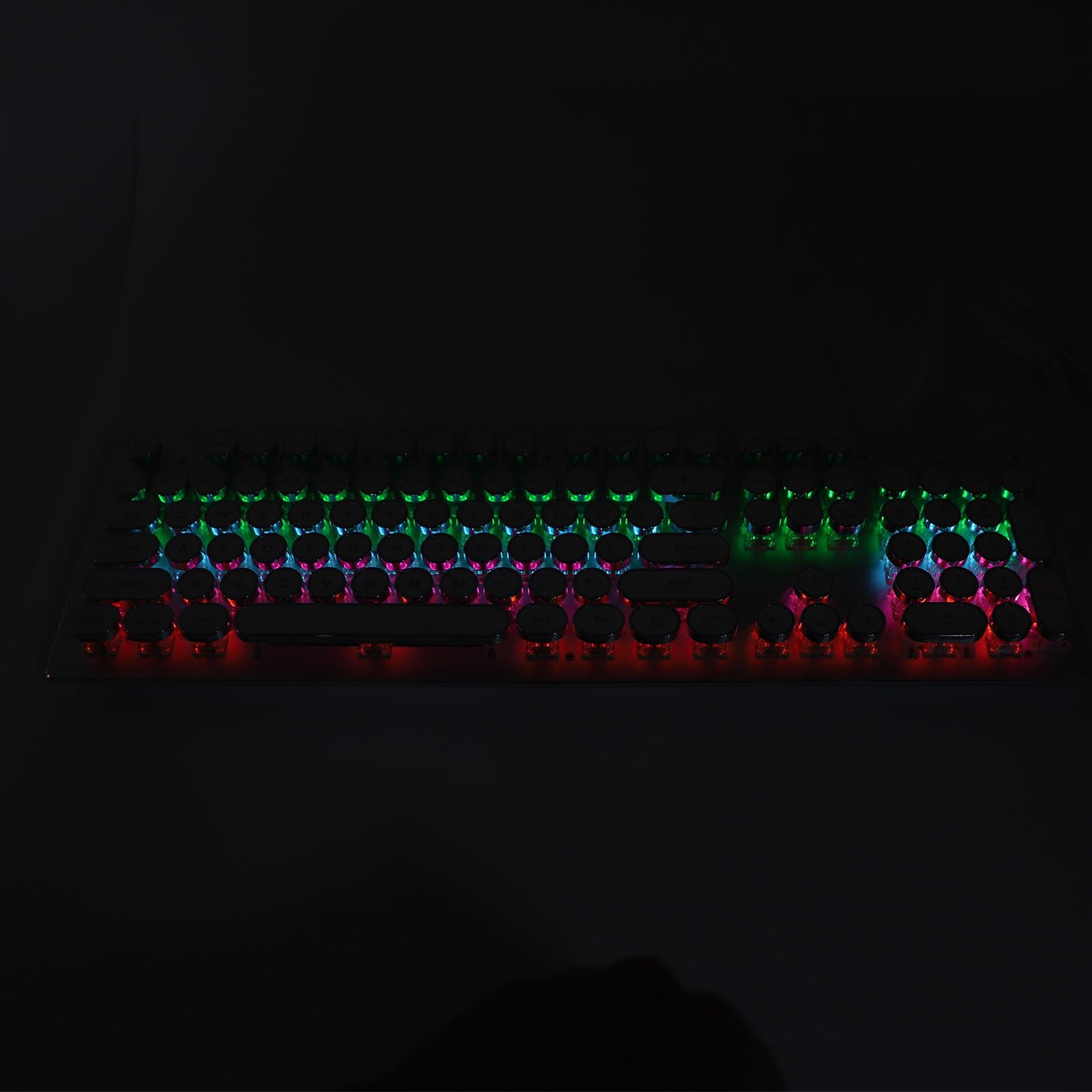 Asixxsix Mechaniczna Klawiatura do Gier, 104 Klawisze Podświetlenie RGB Przewodowa Pełnowymiarowa Klawiatura Mechaniczna, Niebieska z Przełącznikiem i stopniowaną konstrukcją Klawiszy dla 7 8 10 XP