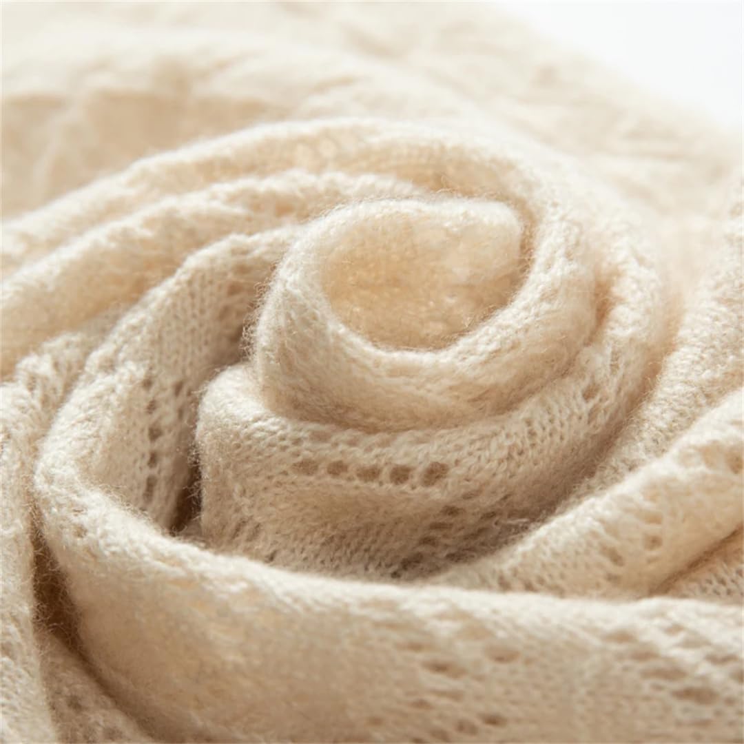 Sciarpa da donna in cashmere, lavorata a maglia, per primavera, autunno e inverno