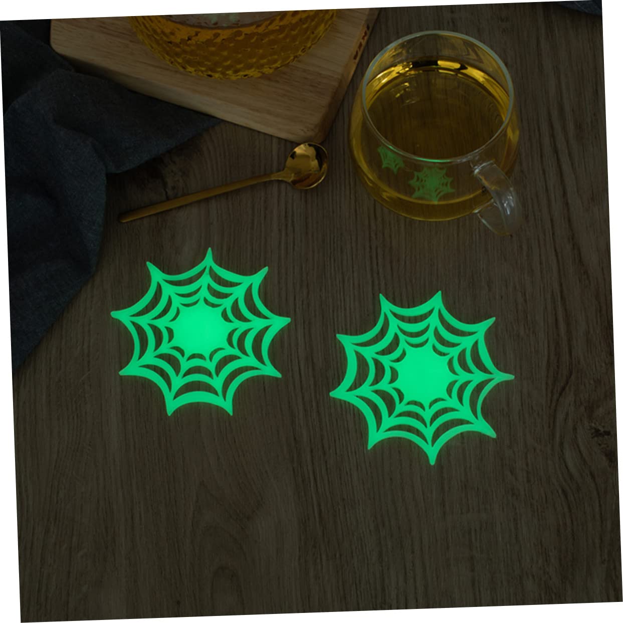 PRETYZOOM 36 Piezas Agarradera De Tela De Araña Accesorios Góticos Titular De La Olla Caliente Tapete para Platos Calientes Estera De La Taza De Bebida Posavasos con Soporte Gel De Sílice