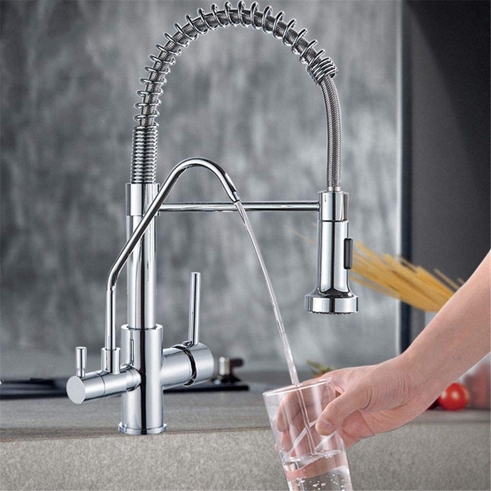 Mitigeur d'évier de cuisine avec filtre à eau potable et robinet à ressort