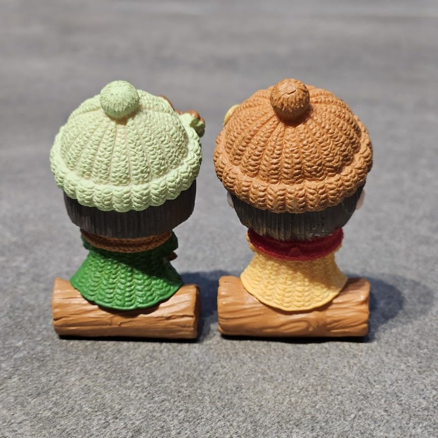 Image of Miniature Winter Girls Set of 2 - Cute Figurines for Miniature Garden, Dollhouse Decor & Gifting