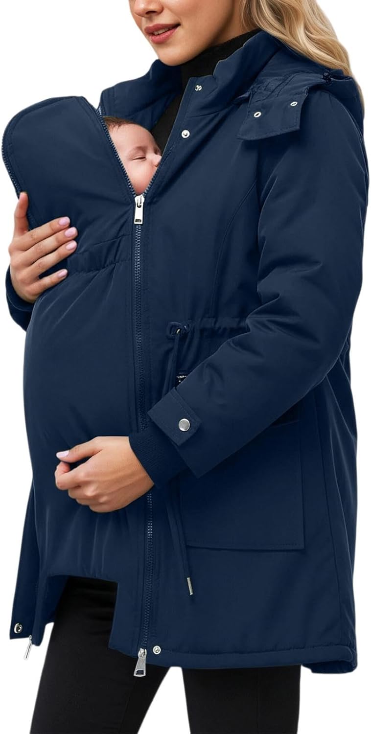 Baby Wearing Winter Jackets Coat,Maternity 3 In 1 Jackets Thicken Quilted Lined Warm Outwear Puffer Down Jacket Parka