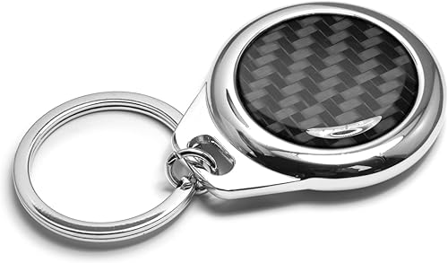 Miniatura 8 de Para Chevrolet Corvette C8 Stingray Real Negro Fibra de Carbono Roundel Caja de Metal Llavero Llavero