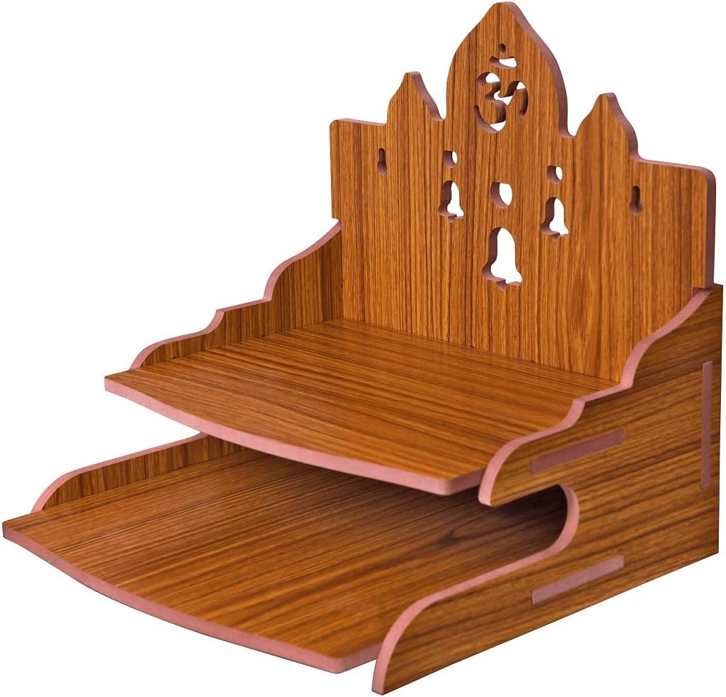 Wooden Beautiful Plywood Mandir Pooja Room Home Decor Office OR Home Temple Wall Hanging Product (RED A),X-Large,BTS003