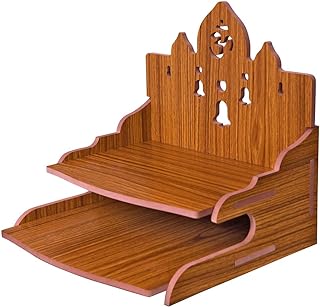 MS ENTERPRISE Wooden Beautiful Plywood Mandir Pooja Room Home Decor Office OR Home Temple Wall Hanging Product (RED A),X-Large,BTS003