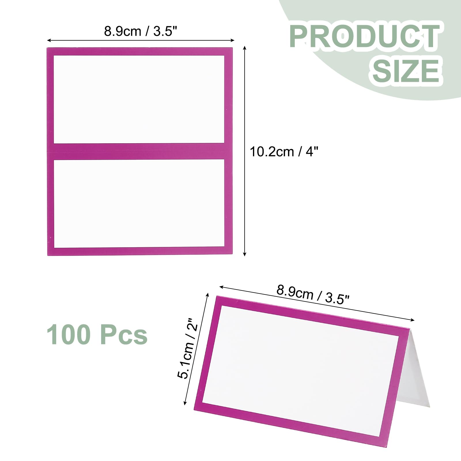 PATIKIL 100Pcs Table Place Cards, 3.5 x 2 Inches Blank Name Place Cards for Table Setting Wedding Reception Buffet Purple - Image 2