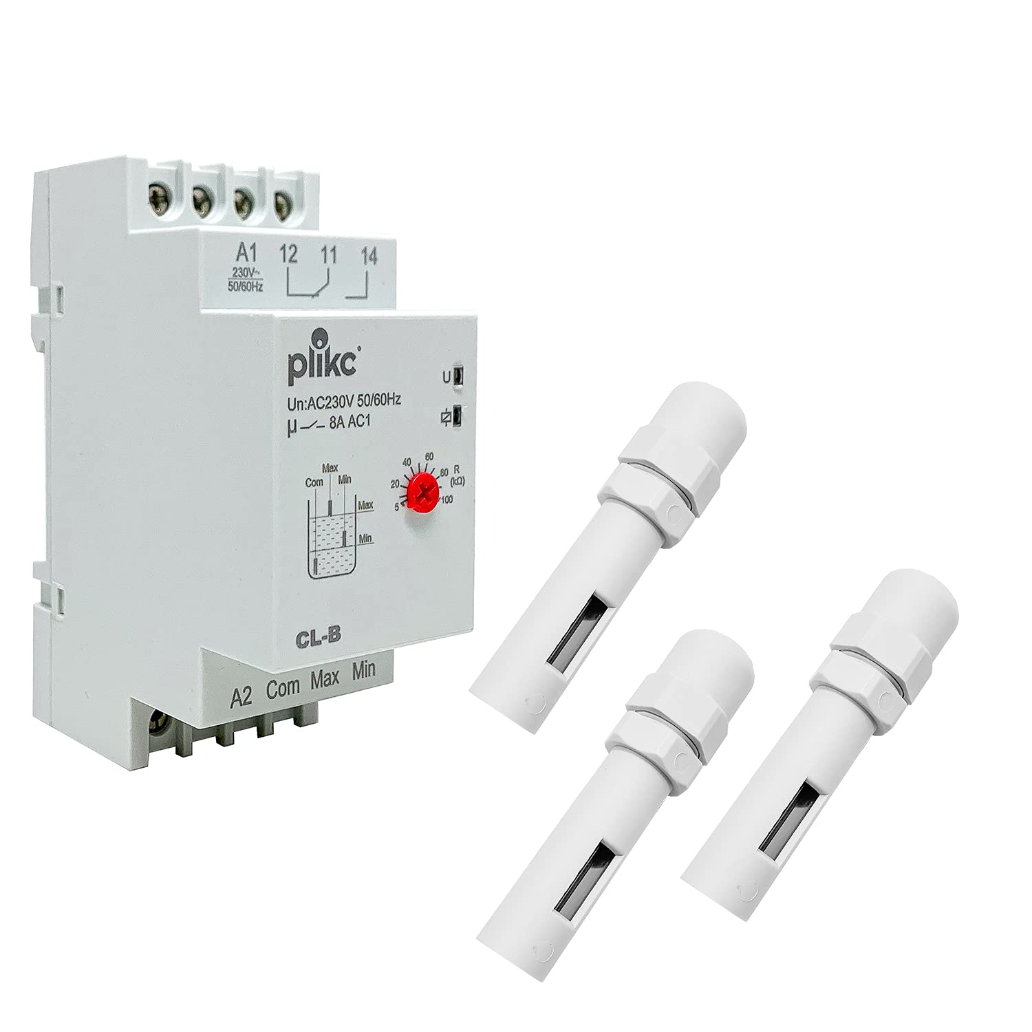 Controllo di livello in riempimento e svuotamento, funzionamento a due o tre sonde - Plikc CL-B (Con kit sonde)