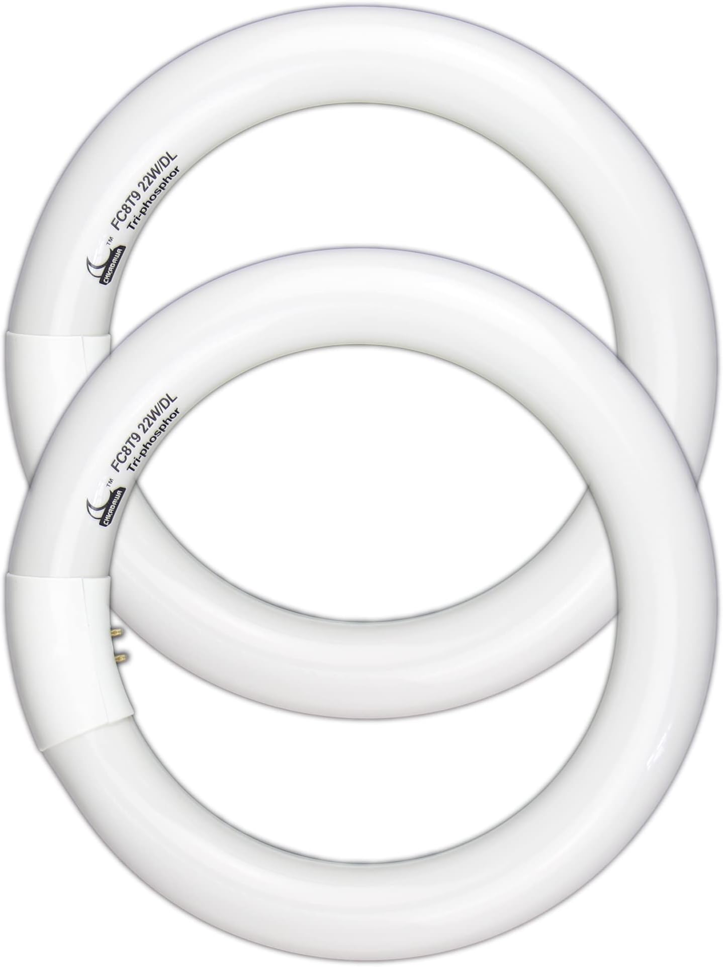 Circular Bulb FC8T9/DL, 8 Inch T9 22W Circline Fluorescent Light Bulbs, Replacement Round Fluorescent Lamp Tube, Bright Daylight 6400K 1250 Lumens, G10q 4 Pin Base, 2 Pack
