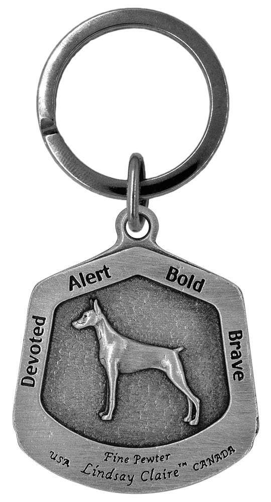 Hampshire Pewter Doberman Pinscher Dog Keychain