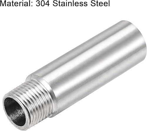 Miniatura 4 de Awclub Brazo de extensión de cabezal de ducha, 3.5 pulgadas 12PT macho x 12PT hembra rosca 304 acoplador de montaje de tubería de acero inoxidable