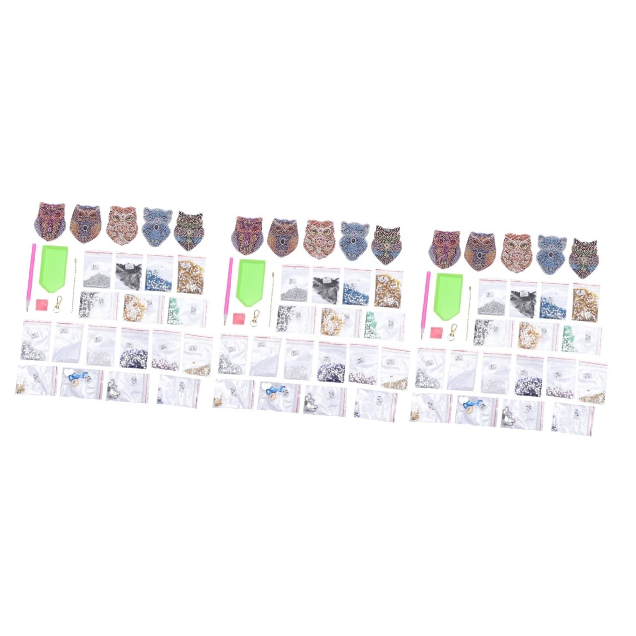 LIFKOME 15pezzi Portachiavi Forma Di Gufo Diamante Diy Pendenti Creativi Per Decorare Borse e Chiavi Attività Manuale Per Regali Unici Per Amanti Arte