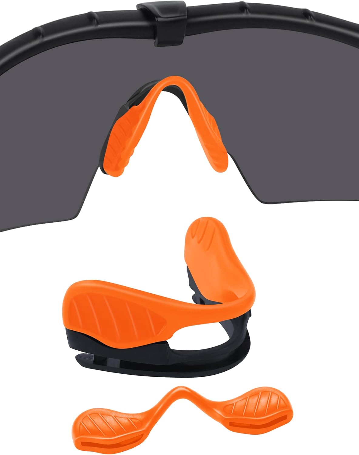 BLAZERBUCK Replacement Nose Pads Nose Pieces for Oakley M Frame 2.0 Strike/Si M Frame 3.0 OO9146 Sunglasses - Black + Grey