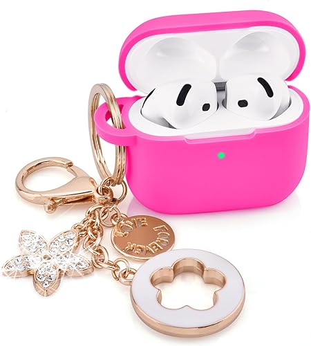 Miniatura 23 de Funda floral para Apple Airpods iPods 4, funda para mujer, VISOOM 2025 de silicona 3D Airpod iPod 4ª generación, fundas protectoras lindas con