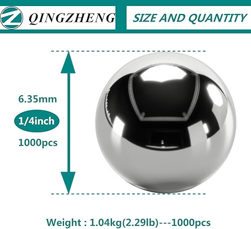 Miniatura 2 de Z QINGZHENG 1000pcs 1/4inch Steel Slingshot munición 0.250 in bolas de rodamiento de acero de precisión