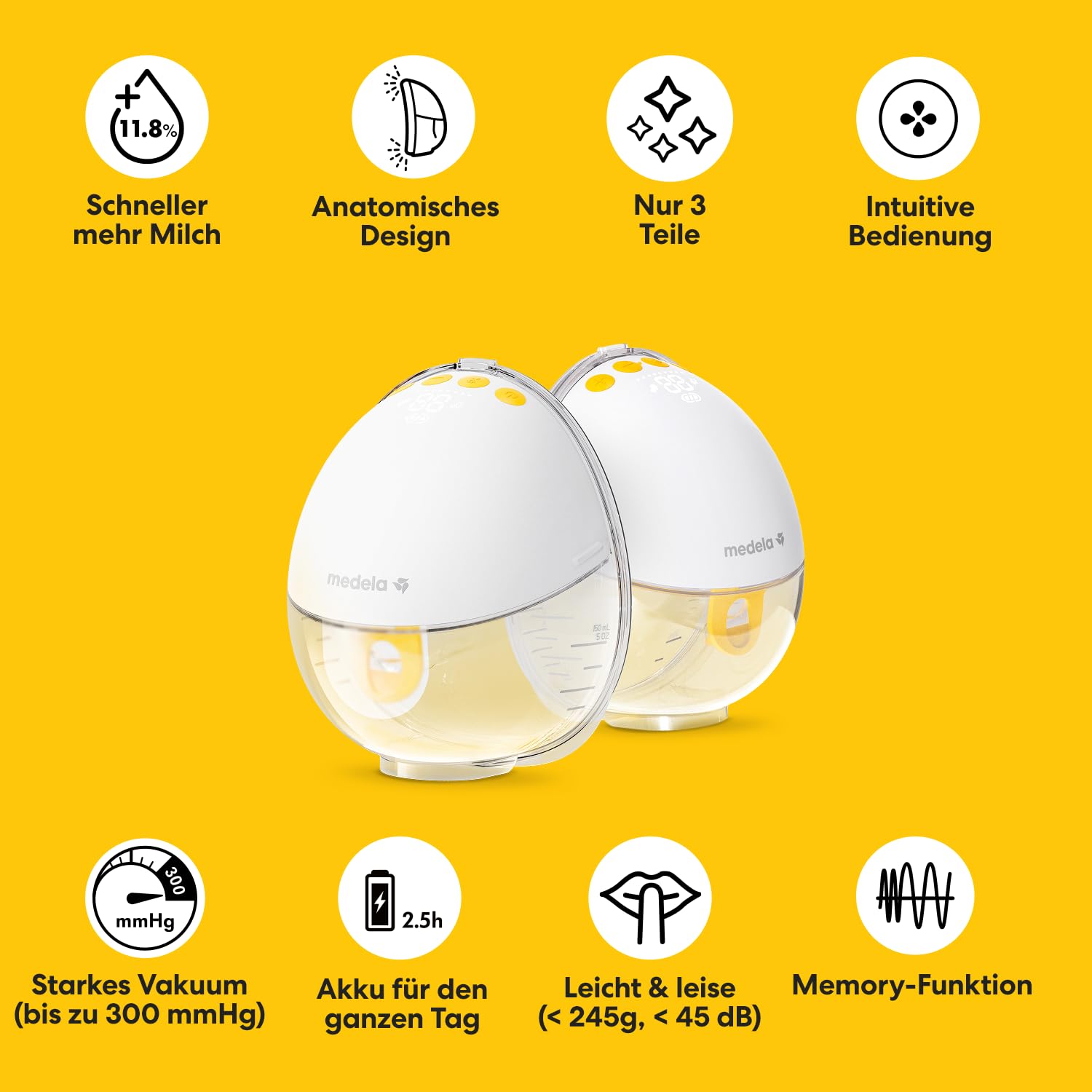 Medela Motion InBra tragbare elektrische Milchpumpe mit Aufbewahrungstasche