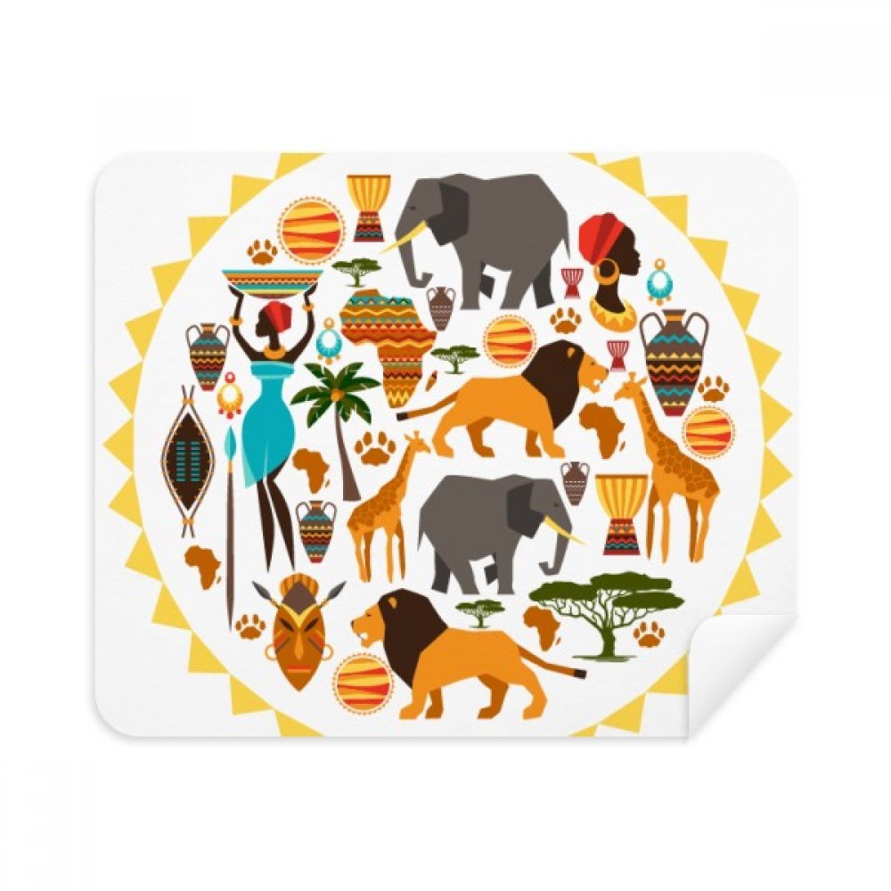 Africa Animals Life African Cleaning Cloth Screen Cleaner 2pcs Suede Fabric