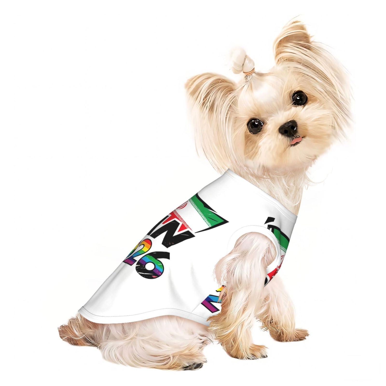 IRan Print Football Pet Clothes, Soccer Cup Shirt 2026 Match Game Day, Soccer Fans IRan Flag TShirt for Dogs and Cats