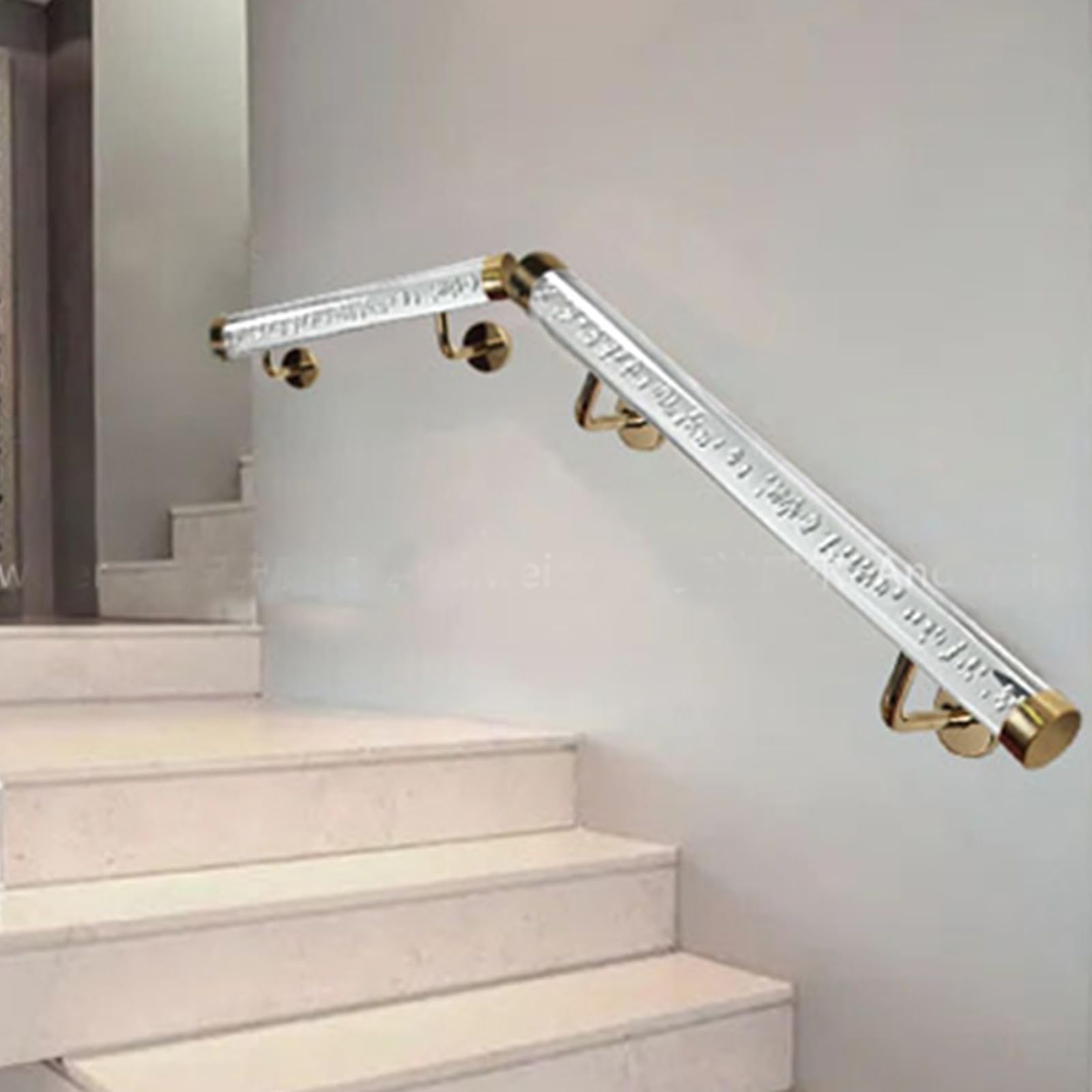 Main courante d'escalier en acrylique transparent | Rampe design pour maison