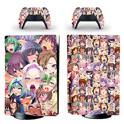 Decal Moments Standard Disc Console Controllers Vinyl Skin Sticker Decals Compatible with PS5 Console Controllers Anime Girl