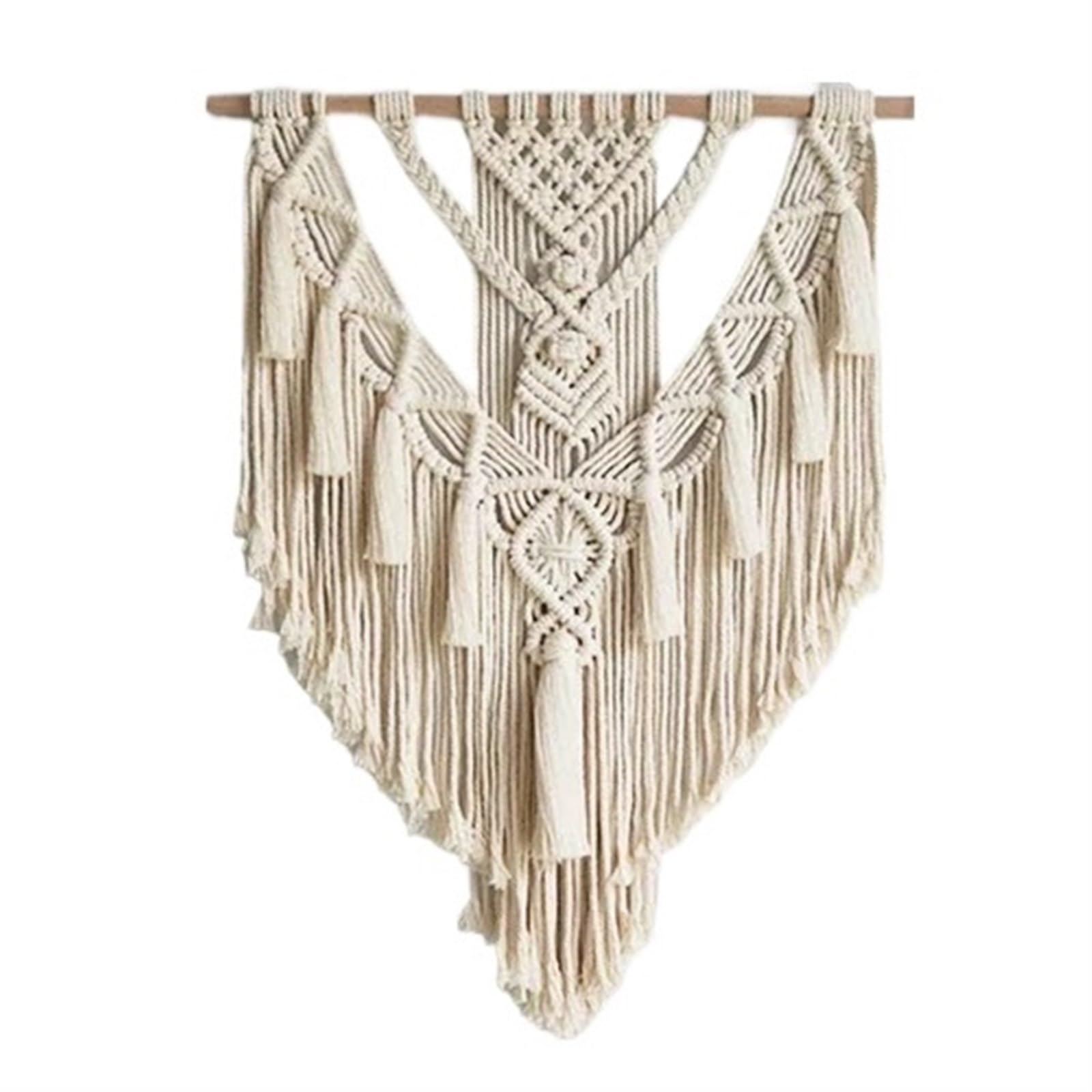 50 * 70cm Macrame Woven Wand Hängen Hause Chic Kunst Dekor Schöne Wohnung Wohnheim Zimmer Dekoration Wandteppich Für die Dekoration von Wänden(White)