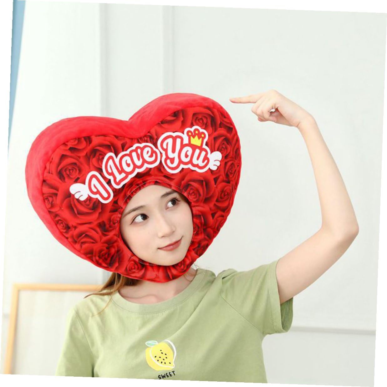Healifty Sombrero de Peluche con Diseño de Corazón Rosa para San Valentín Accesorio de Disfraz Adorable y Cómodo para Parejas como Complemento Fotográfico Fiestas Festivales rol Románticos