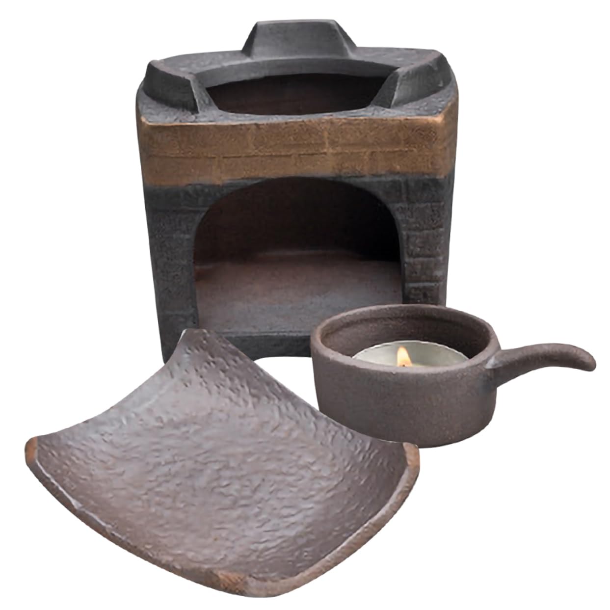 Unomor 1Set Ceramic Tea Warmer Retro Teapot Heater for Home Office Tea Baking Tool Elegant Decor Simple Use Lightweight Tea Stove for Daily Enjoyment