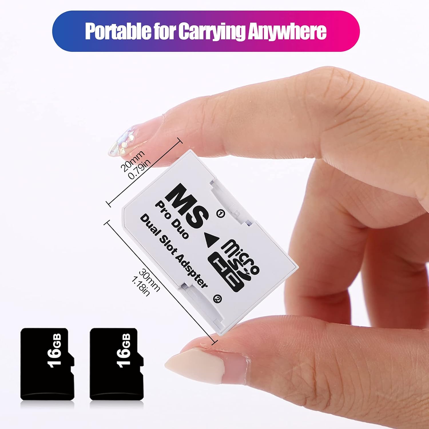 Cuziss Dual Slot MicroSD Micro SDHC Adapter Duo Pro Memory Stick Adapter for PSP Sony : Electronics