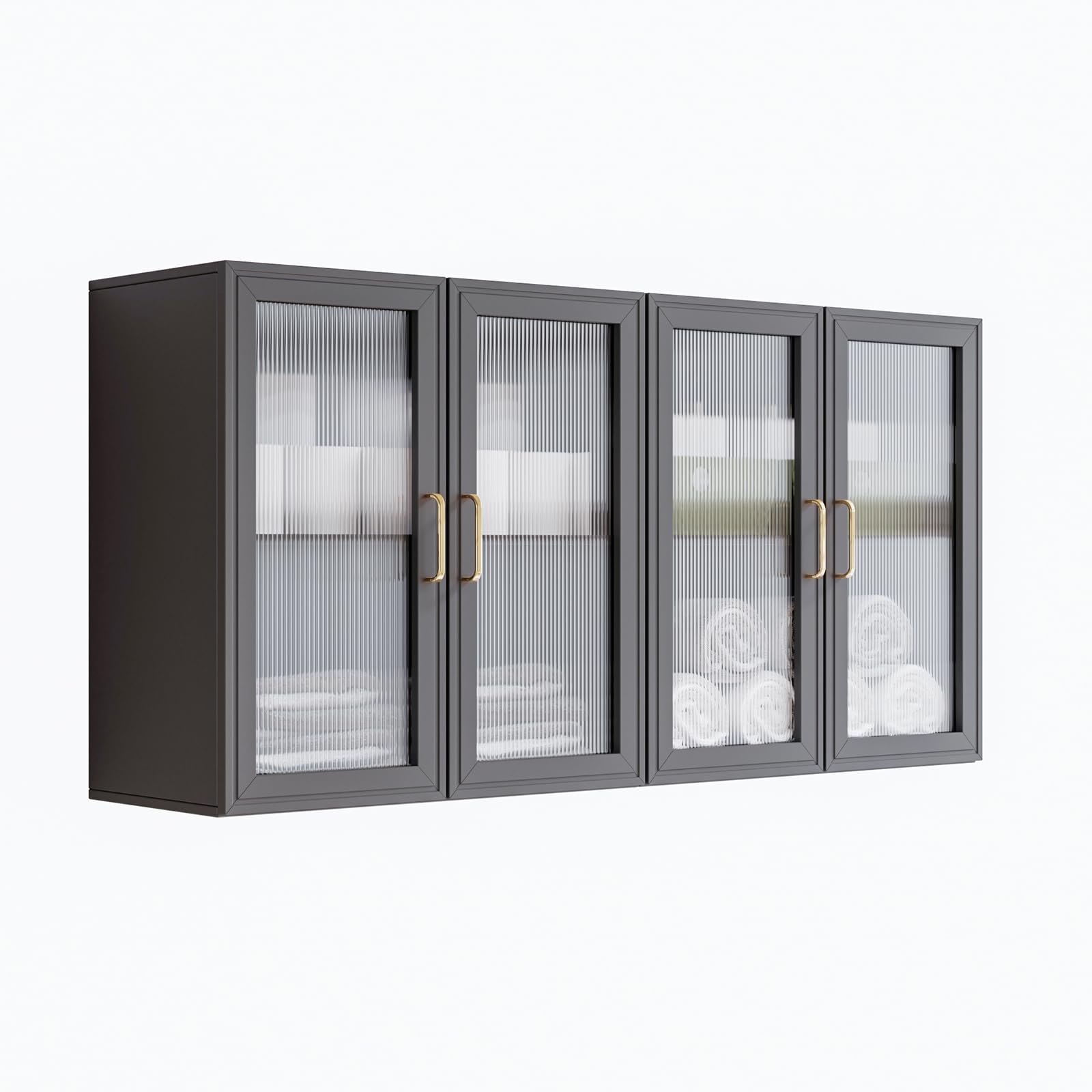 FIMELLO 24’’ Bathroom Wall Cabinet, Laundry Room Cabinets Storage, Kitchen Cabinets with Adjustable Shelf Acrylic Glass Doors, Medicine Cabinets for