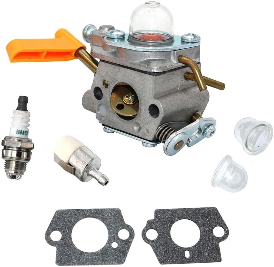 YNIGYSCEK Carburetor Kit with Gaskets, Spark Plug, Fuel Filter, and Primer Bulbs