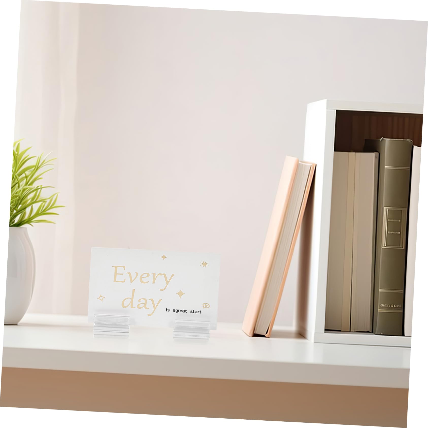 EXCEART 4 Ensembles Porte-étiquette Sur Pied En Acrylique Présentoirs De Signe D'affichage Étiquettes Alimentaires Pour Buffet Présentoir À Assiettes Catalogue Plaque Clips 100 Pièces * 4