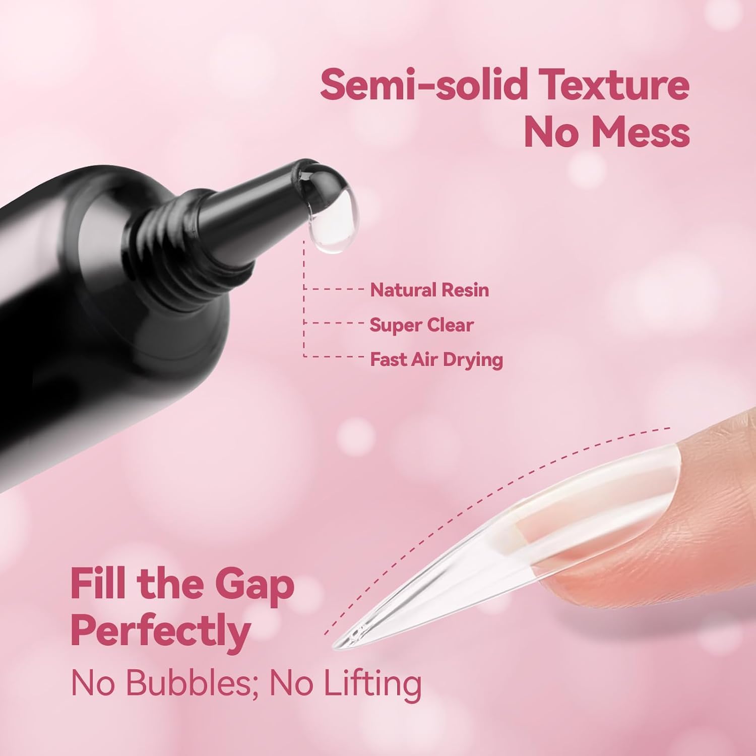 Makartt Hema-Free Semi Solid Nail Glue for Press On Nails, 20s Air Dry No UV Lamp, Super Strong 4+ Weeks Hold, Bubble Free Nail Adhesive for Acrylic Tips DIY Nail Art for Beginners & Salon Nail Techs