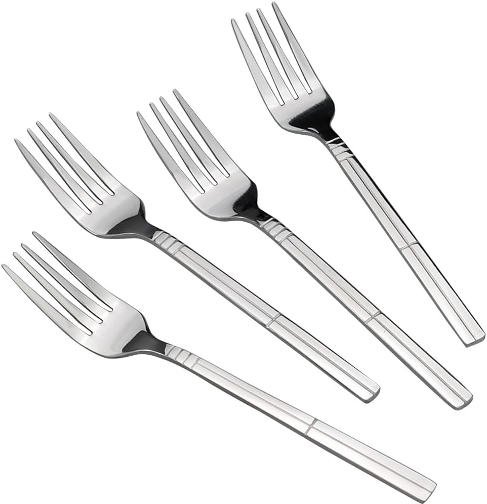 Saedy 12 Piece Dessert Forks, Stainless Steel Salad Fork Set