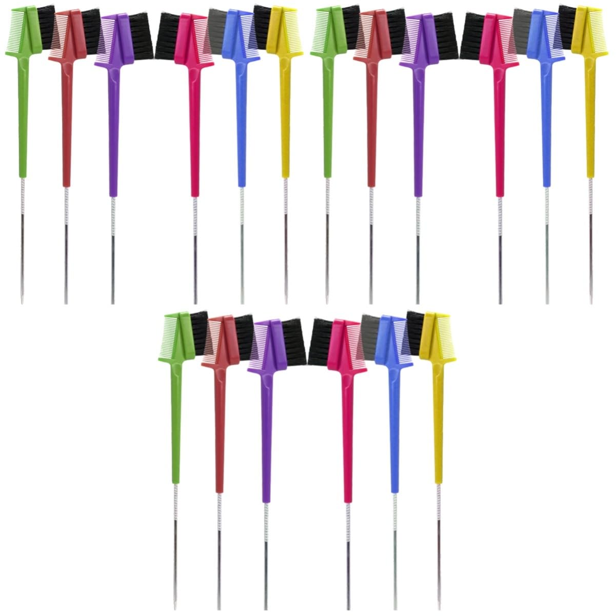 FRCOLOR Juego De 3 Pinceles Para Cejas De Doble Cara Para Mujer Kit De Maquillaje Multifuncional Peine De Borde Liso Portátil Y Elegante Para Uso Doméstico 6 Unidades X 3