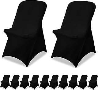 Black Chair Covers Stretch Folding Chair Covers Universal Spandex Fitted...