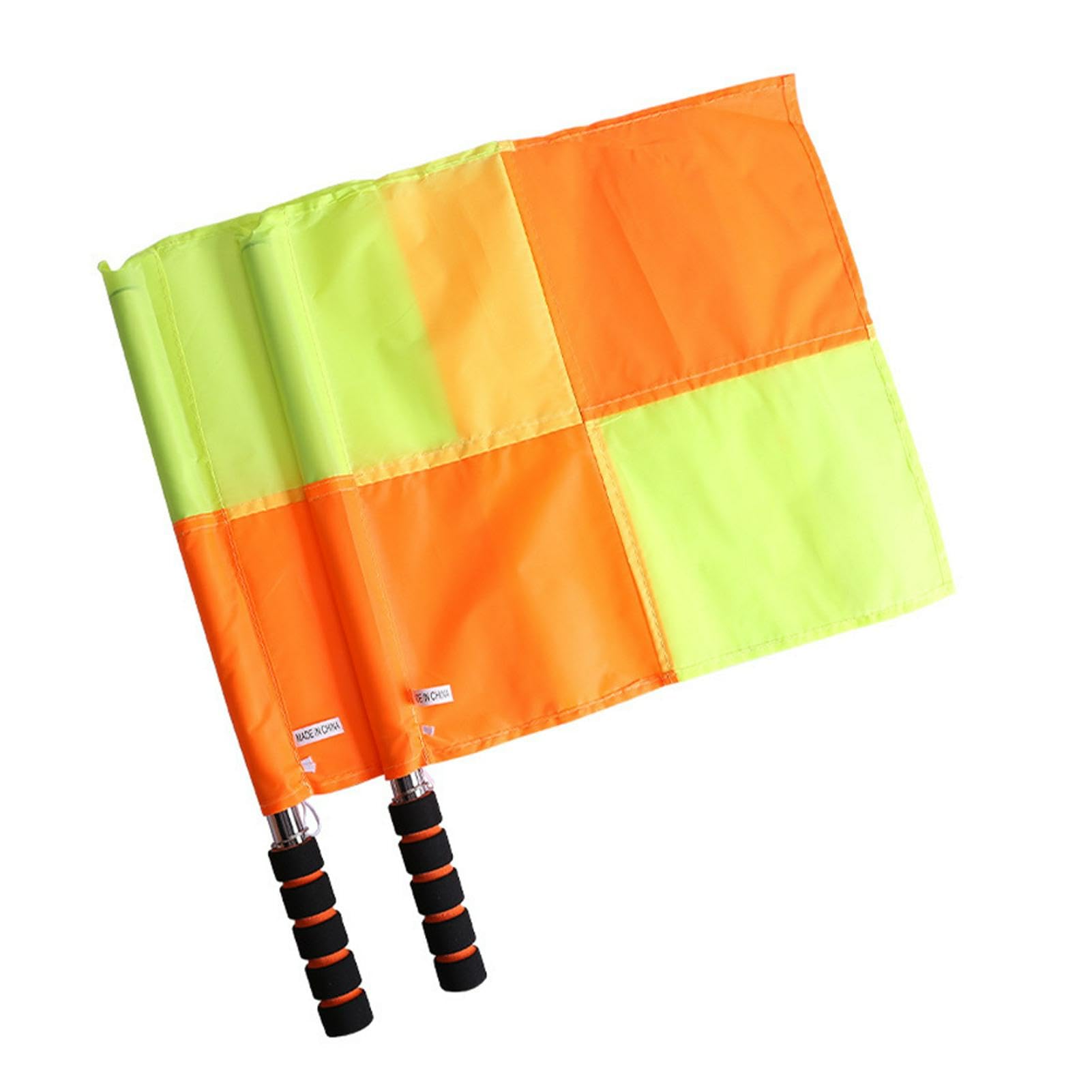 QOTSTEOS 2pcs Football Referee Flag, High Visibility Linesman Hand Flag with Storage Bag