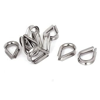 uxcell Stainless Steel 6mm Standard Wire Rope Cable Thimbles 10pcs