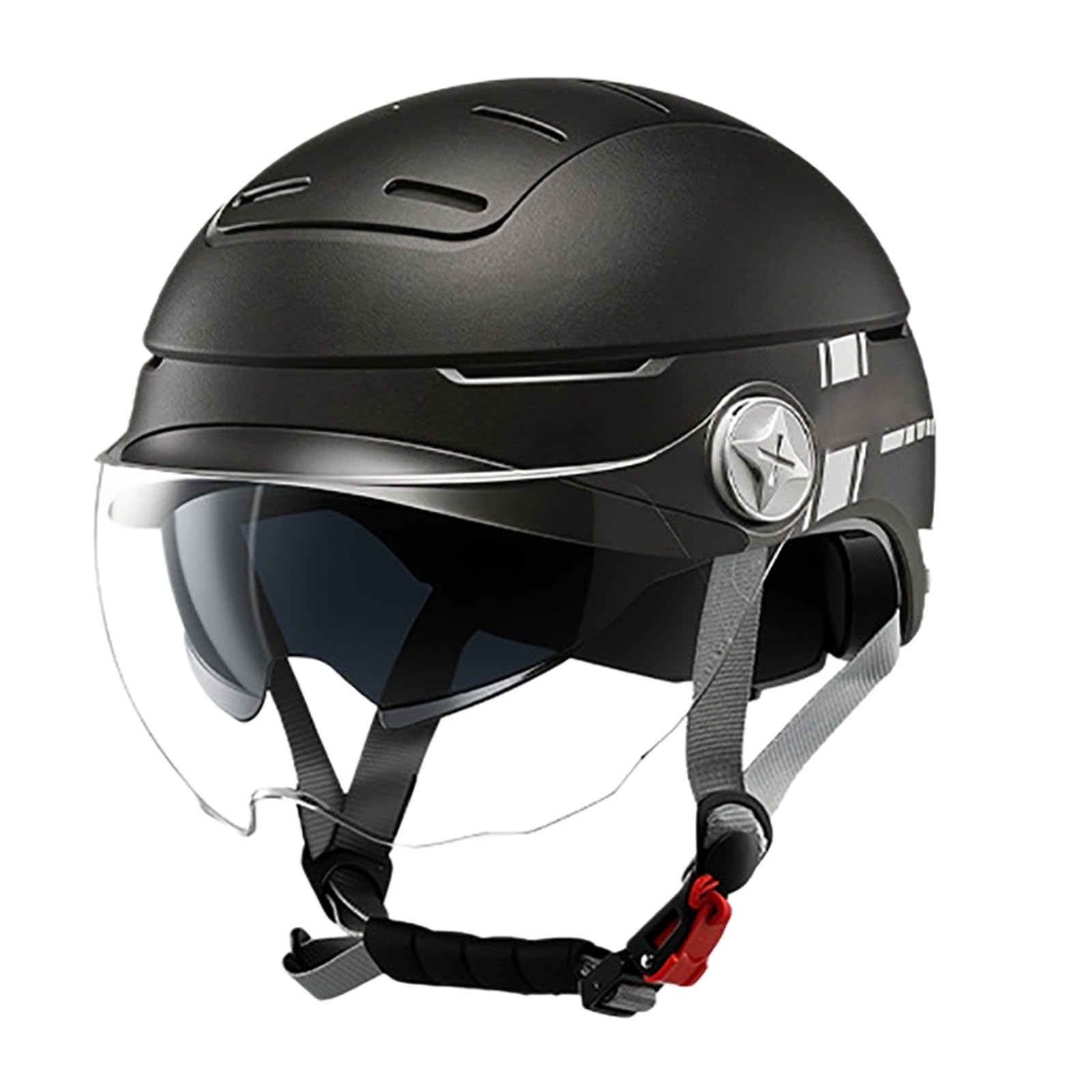 Kask motocyklowy z podwójną wizjerem, homologacja ECE 22.06, pasuje do cruiserów, skuterów i motorowerów, lekka wentylacja, unisex