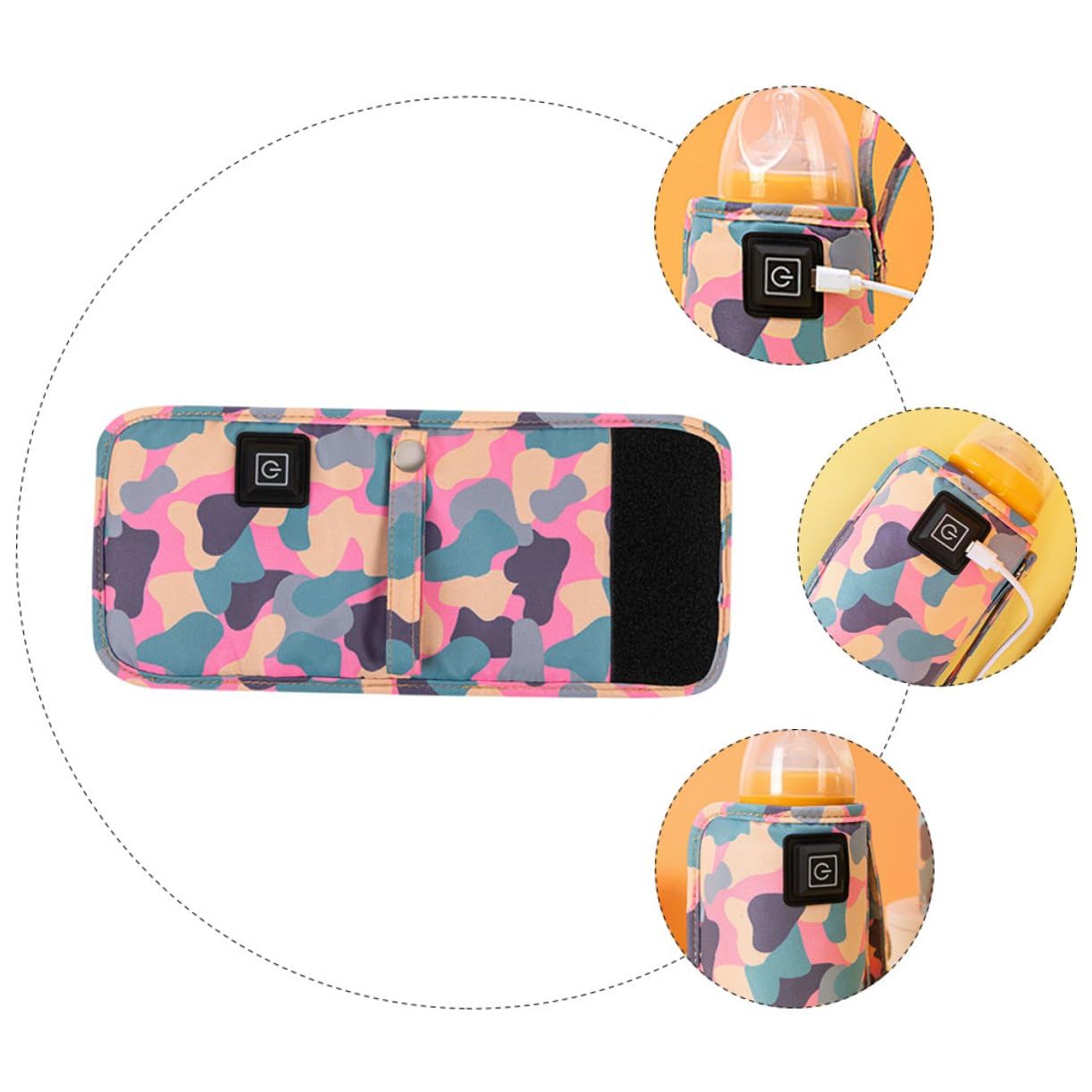 SUPVOX 2 Piezas Cubierta Térmica Biberones USB Calentador Portátil de Aislante Biberones de Adorable y Material Cómodo Compatible