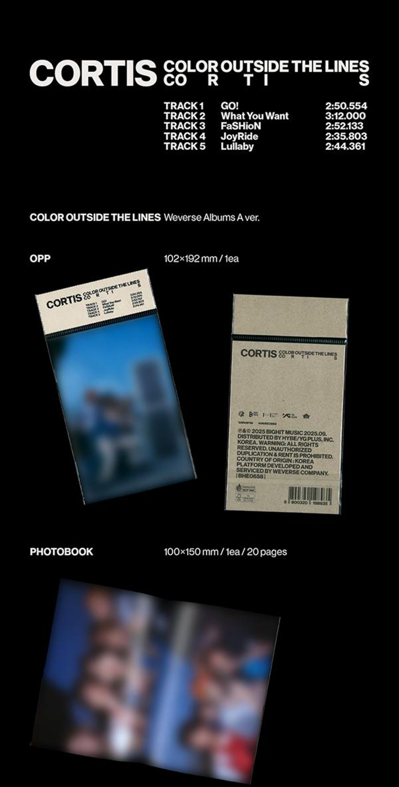 Amazon.com: CORTIS COLOR OUTSIDE THE LINES 1st EP Album (Weverse
