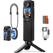 SJCAM C300 Vlogging Combo、4K 运动相机、磁性随身摄像头和手持式可拆卸设计、内容创作者视频博客 YouTube 流媒体、7 小时电源、稳定、防水、黑色