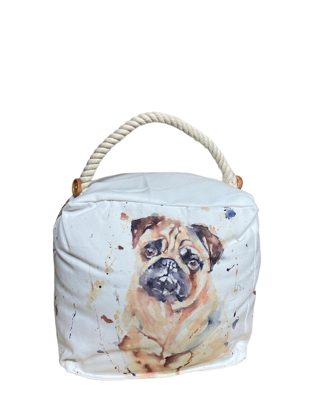 Assorted Doorstop Door Stop Stopper Filled Heavy Doorstop Faux Leather Novelty Wedge (Pug Cube Doorstop)