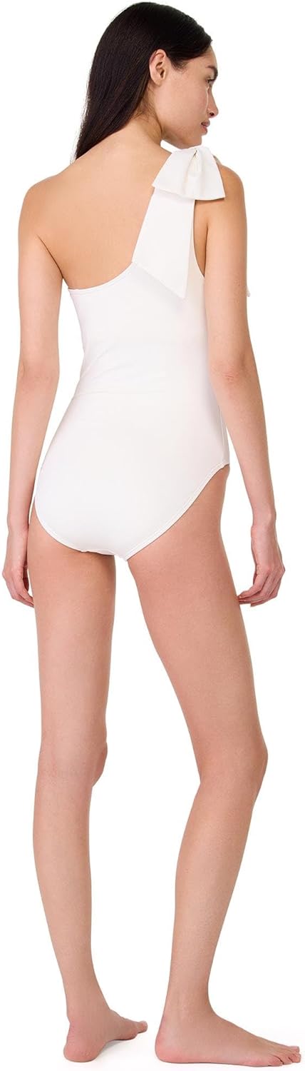 kate spade new york Women's Solid Bow Shoulder One Piece