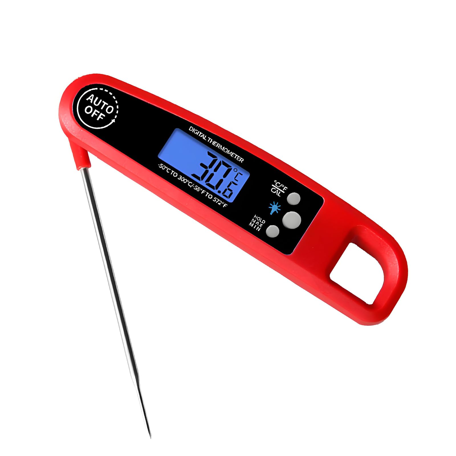 Ausenzup Food Probe Thermometer, Waterproof Digital Instant Read Meat Thermometer for BBQ, Kitchen Tools, High Accuracy, ?/? Conversion, Fast Measurement, for Grilling, Cooking, Liquid Temperature