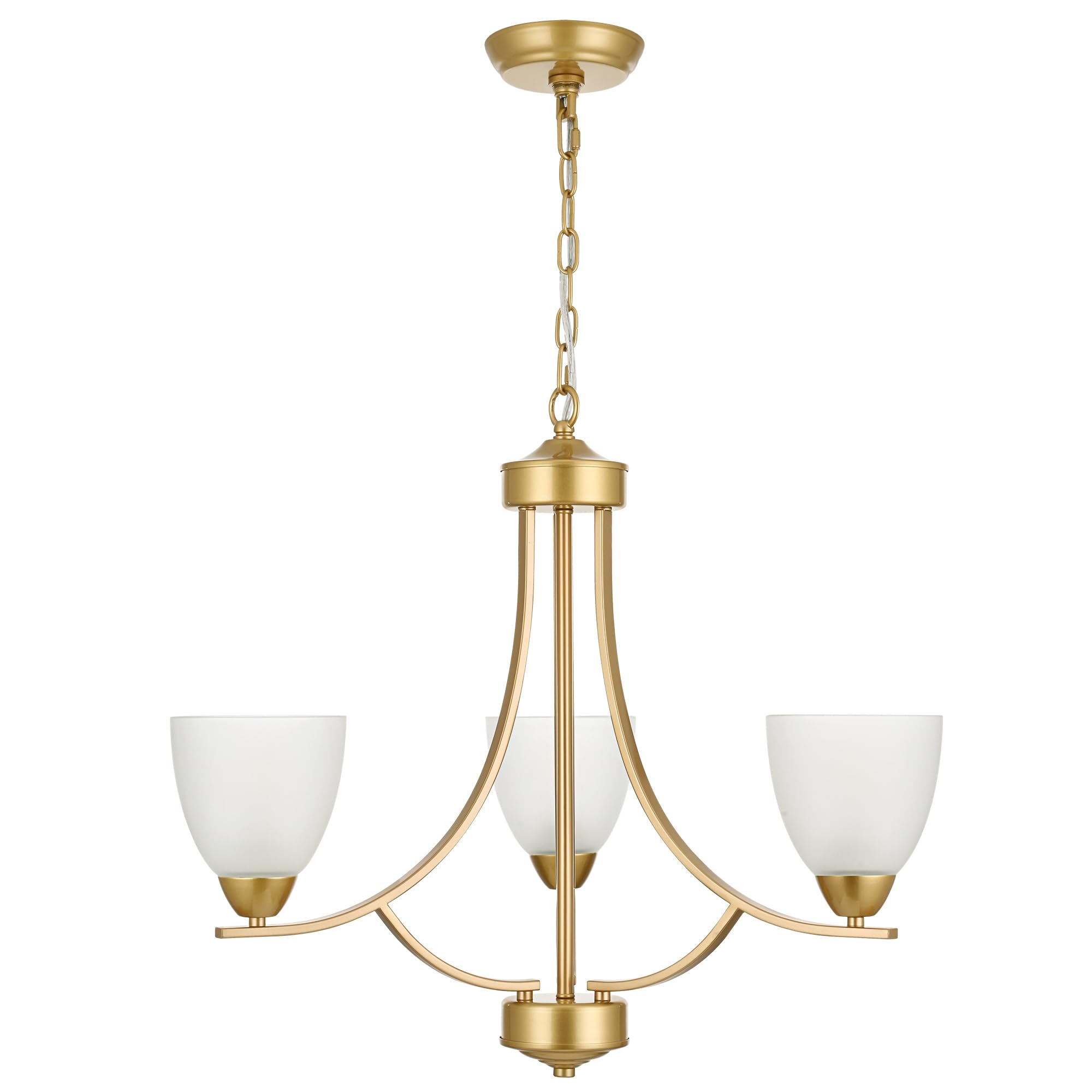 VINLUZ 3-Light Retro Gold Chandelier