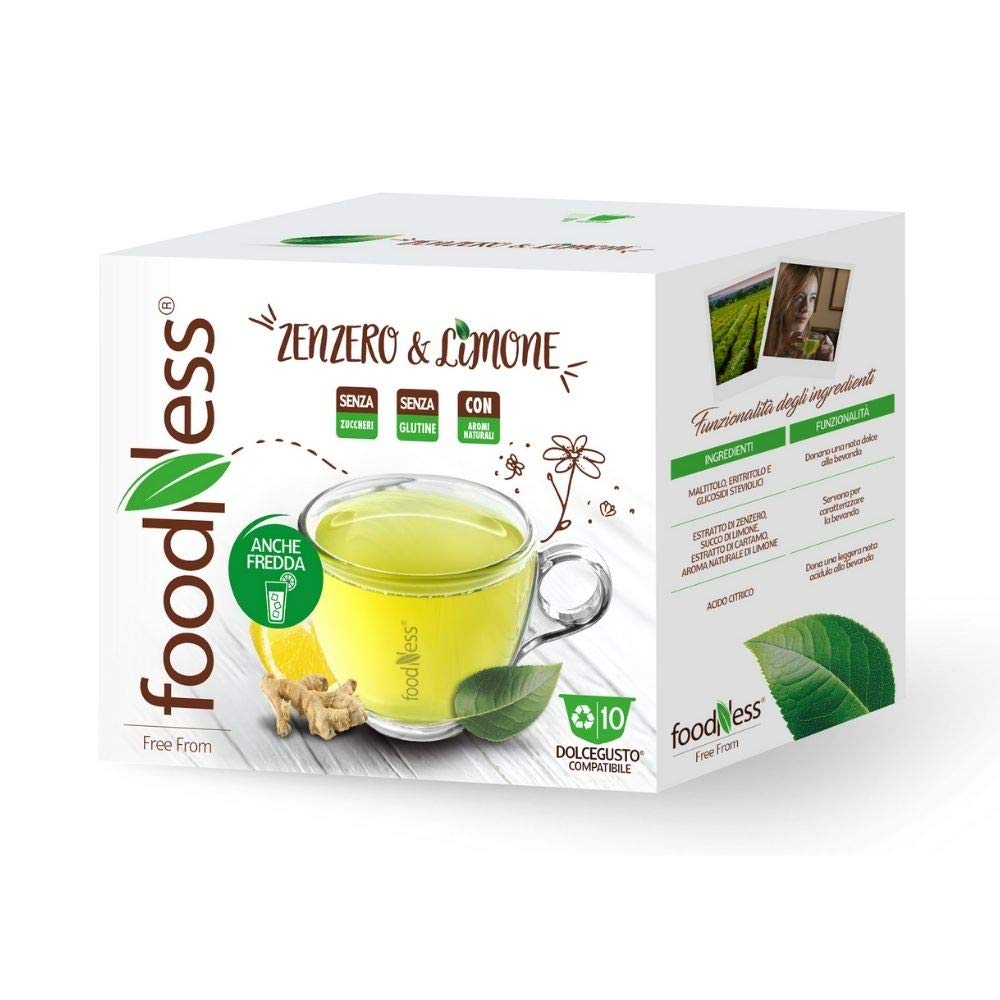 Foodness tisana zenzero e limone compatibile Nescafe' Dolce Gusto 40 capsule